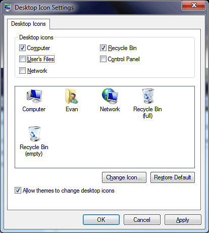 Windows 7 Desktop Icons Settings